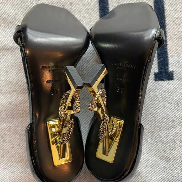 Saint Laurent Opyum Patent Leather Sandals Size 37 - Picture 4 of 4